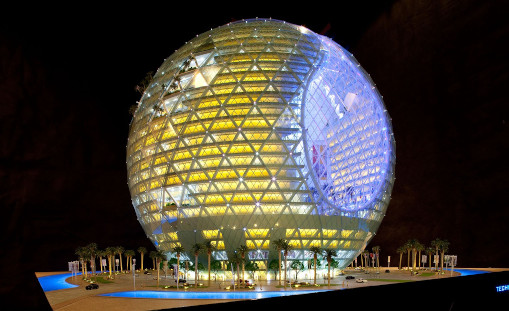 Technosphere-Dubai edificios esféricos loxamHune alquiler maquinaria