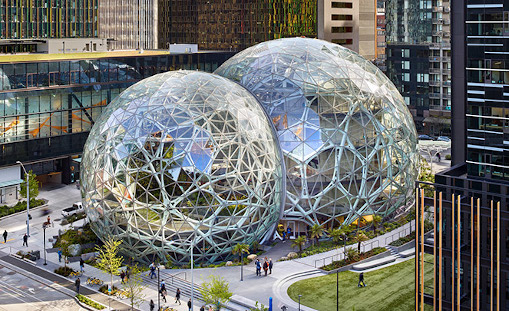  The Spheres, Seattle edificios esféricos loxamHune alquiler maquinaria